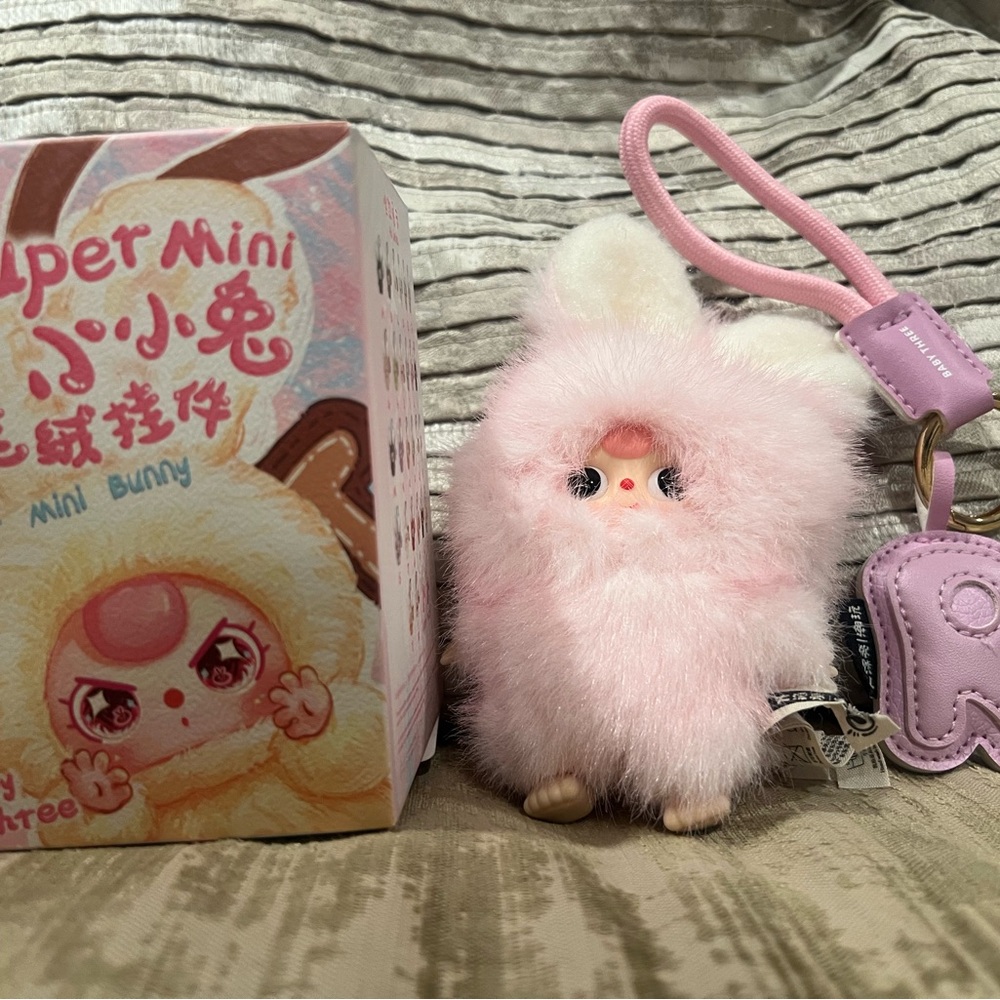 BABY THREE Super Mini Rabbit Plush Pendant Blind Box - Letter R -CONFIRMED